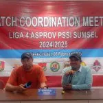 Asprov PSSI Sumsel menggelar pertemuan penting, yakni Match Coordinator Meeting (MCM), yang diadakan di Hotel Majestic, Palembang. Asprov PSSI Sumsel menggelar pertemuan penting, yakni Match Coordinator Meeting (MCM), yang diadakan di Hotel Majestic, Palembang.