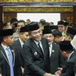 Bupati Musi Banyuasin (Muba) H. M Toha, menyampaikan Pidato Perdana di Rapat Paripurna DPRD di ruang paripurna DPRD Muba pada Senin, 3 Maret 2025.