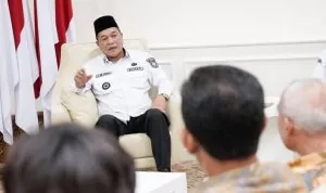 Penjabat Bupati Musi Banyuasin Toha dan Wakil Bupati Rohman Sambut Hangat Gabungan Pengurus Asosiasi Pelaksana Konstruksi Kabupaten Muba pada  hari Rabu  tanggal 12 maret 2025.