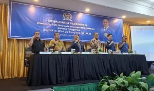 Sosialisasi Empat Pilar Majelis Permusyawaratan Rakyat (MPR) sukses dilaksanakan di Hotel Serasan, Kabupaten Muara Enim, pada hari Selasa tanggal 22 April 2025.
