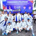 Wajah penuh semangat dan optimisme terpancar dari atlet basket Sumsel saat pengukuhan dan pelepasan kontingen di Halaman DPRD Sumsel. Mereka siap memberi yang terbaik untuk Sumsel di ajang nasional Pornas Korpri XVII.