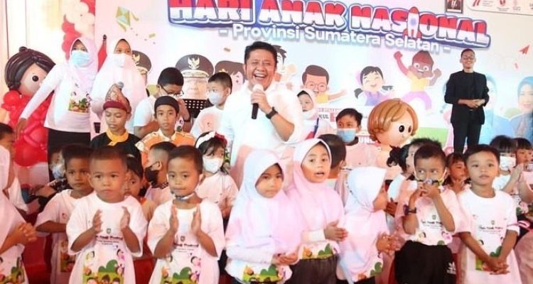Herman Deru saat peringatan Hari Anak Nasional di Griya Agung