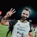 Ekspresi bahagia Jordi Amat saat merayakan kemenangan Persija Jakarta atas Bali United.(Dok: Persija)