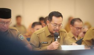 Wakil Bupati Muba Kyai Abdur Rohman Husen saat memaparkan langkah konkret pengendalian inflasi dalam Rakor TPID Sumsel.