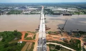 Penampakan Jembatan Musi V di Tol Kapalbetung dari atas