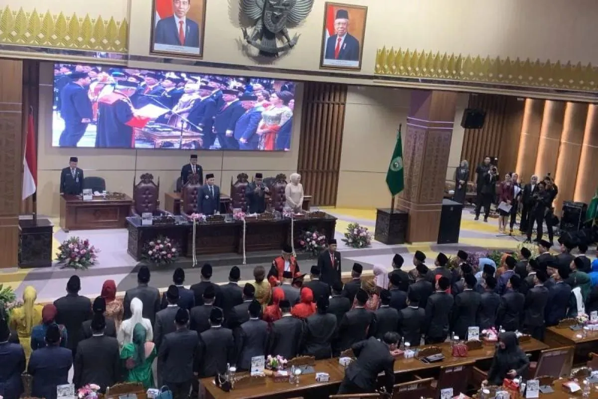 Suasana sidang paripurna DPRD Provinsi Sumatera Selatan di Palembang