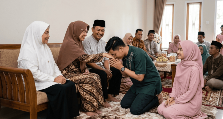 Ilustrasi suasana perayaan Idul Fitri 1447 H
