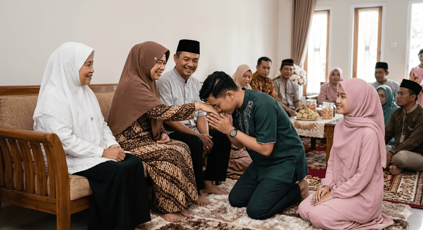 Ilustrasi suasana perayaan Idul Fitri 1447 H
