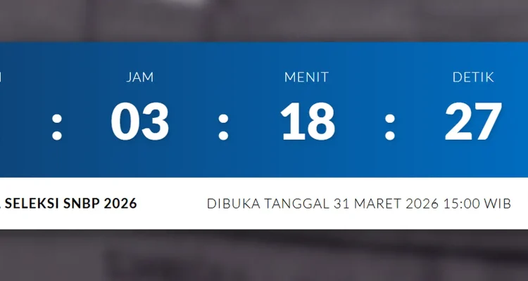 Hitung mundur atau countdown pengumuman hasil seleksi SNBP 2026 pada laman resmi SNPMB yang menunjukkan sisa waktu 2 hari lagi.