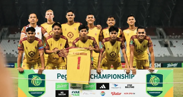 Skuad Sriwijaya FC saat laga terakhir melawan Sumsel United di Stadion Jakabaring.