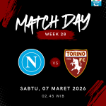 Matchday Napoli vs Torino Serie A 7 Maret 2026 pukul 02.45 WIB Matchday Napoli vs Torino Serie A 7 Maret 2026 pukul 02.45 WIB