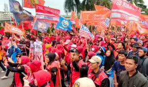 Doc : Demo Buruh di Kota Palembang 2023 lalu.