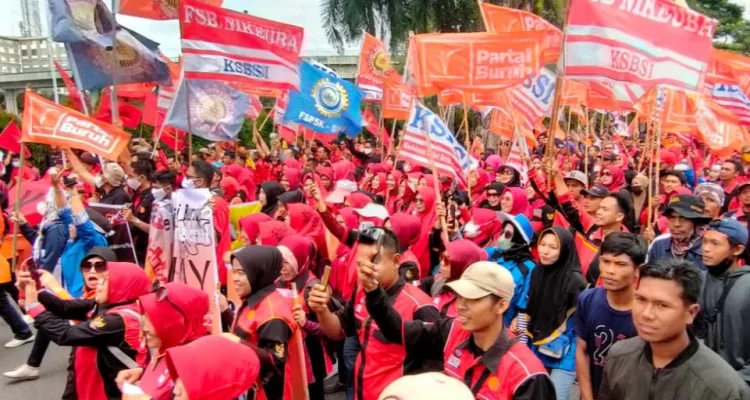 Doc : Demo Buruh di Kota Palembang 2023 lalu.