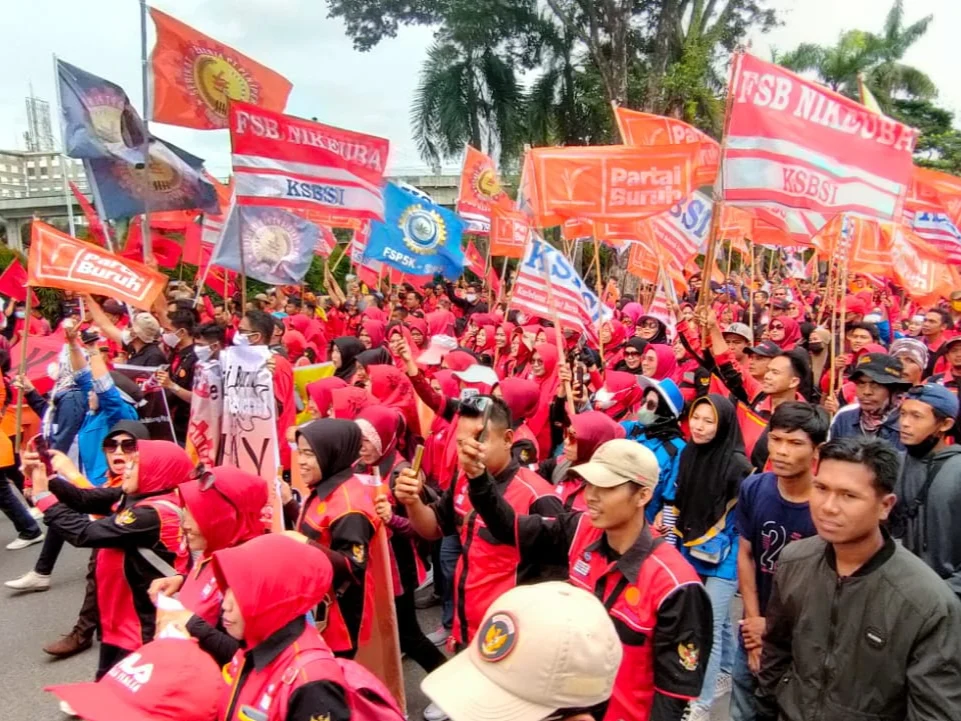 Doc : Demo Buruh di Kota Palembang 2023 lalu.