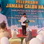 Wakil Bupati Kabupaten Musi Banyuasin melepas keberangkatan jemaah haji di Hotel Gambo Sekayu. (Foto: Dinkominfo Muba)
