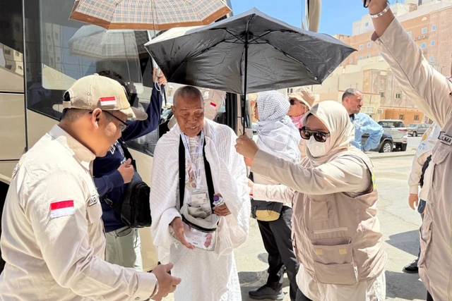 Ilustrasi cuaca panas di Makkah.