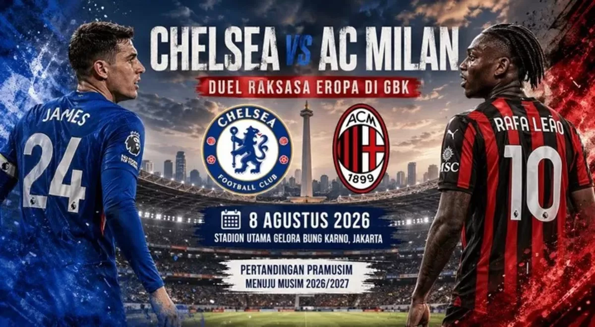 Chelsea vs Milan ke GBK! Duel Raksasa Eropa di Jakarta.