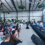 Menkomdigi Meutya Hafid saat acara sosialisasi tolak judi online di Medan.