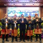 Bupati Muba H. M. Toha Tohet S.H., bersama jajaran saat menghadiri Rapat Paripurna Hari Jadi ke-80 Provinsi Sumatera Selatan di Palembang.