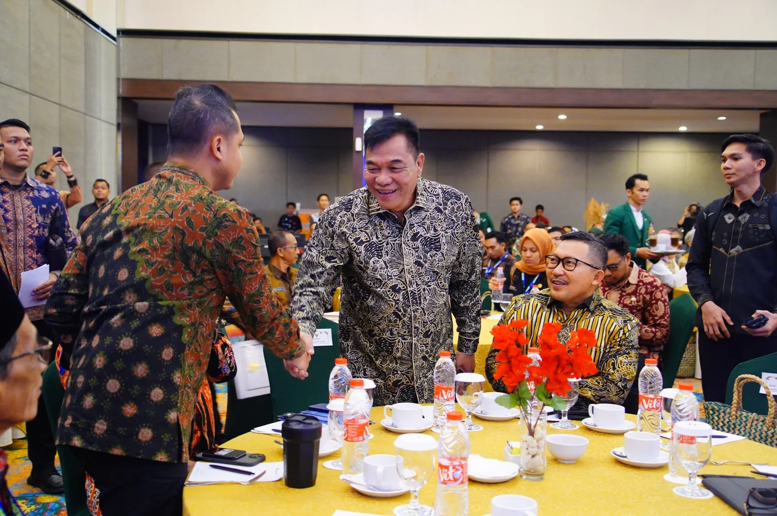 Bupati Muba H M Toha Tohet SH saat menghadiri Rakernas ADPMET 2026 di Jambi.