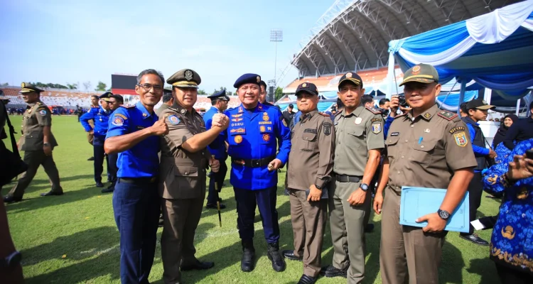 Upacara HUT Damkar ke-107 dan Satpol PP ke-76 di Jakabaring Sport City Palembang.