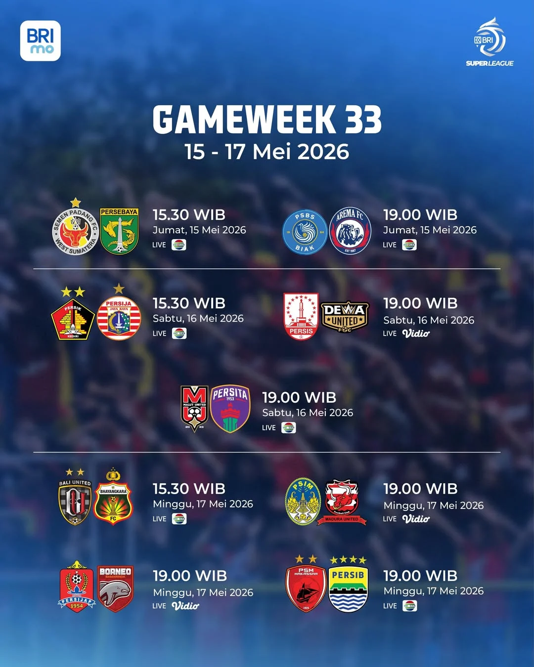 klasemen-liga-1-pekan-33-persib-borneo Klasemen sementara BRI Super League 2025-26 pekan 33.