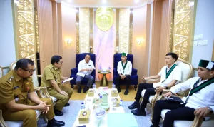 lk-ii-hmi-nasional-palembang-umkm Wakil Gubernur Sumsel Cik Ujang saat menerima audiensi panitia pelaksana LK II HMI Nasional Palembang di ruang kerja Pemprov Sumsel