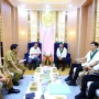 Wakil Gubernur Sumsel Cik Ujang saat menerima audiensi panitia pelaksana LK II HMI Nasional Palembang di ruang kerja Pemprov Sumsel