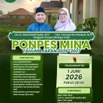 Pamflet pendaftaran santri baru Pondok Pesantren Minhajul Aulia Palembang 2026-2027.
