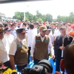 Gubernur Herman Deru bersama Menteri Koordinator Bidang Politik dan Keamanan RI, Djamari Chaniago.