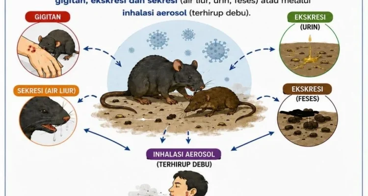 Infografis pencegahan virus hanta dari tikus oleh Kemenkes RI.