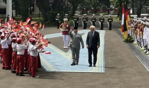 Presiden Prabowo Subianto menerima kunjungan Presiden Jerman Frank-Walter Steinmeier di Istana Jakarta. Indonesia mendorong perluasan peluang kerja bagi tenaga kerja Indonesia di Jerman, termasuk pada sektor teknologi tingkat tinggi.