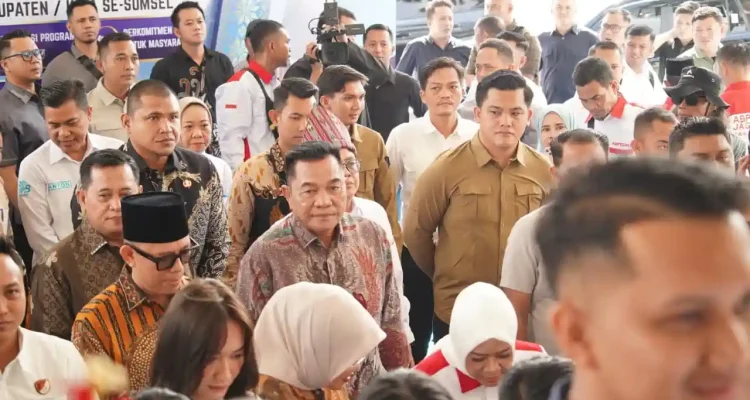Bupati Muba HM. Toha Tohet, S.H., saat menghadiri optimalisasi program Jaga Desa di Tanjung Senai.