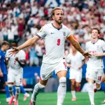 Selebrasi kapten Timnas Inggris Harry Kane setelah mencetak gol ke gawang Kroasia di Piala Dunia 2026.