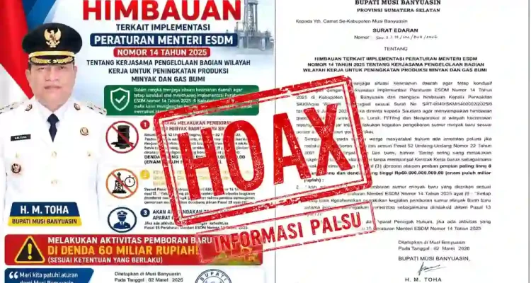 Klarifikasi Pemkab Musi Banyuasin terkait surat edaran palsu Permen ESDM nomor 14 tahun 2025.