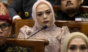 Anggota DPRD Sumsel Rica Novlianty saat menghadiri sidang paripurna istimewa HUT ke-80 Provinsi Sumsel.