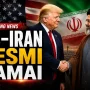 Ilustrasi peta geopolitik Selat Hormuz dan bendera persatuan kedamaian antara Amerika Serikat dan Republik Islam Iran pasca perang global.