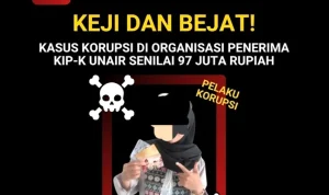 mahasiswi-unair-gelapkan-dana-kip-kuliah Bukti tangkapan layar unggahan viral di media sosial mengenai dugaan kasus korupsi dana organisasi KIP Kuliah di Universitas Airlangga oleh oknum pengurus internal AUBMO.