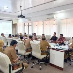 Suasana rapat koordinasi jajaran Pemkab Muba mengenai rencana pembentukan tim khusus penertiban HGU dan Amdal perusahaan Muba.