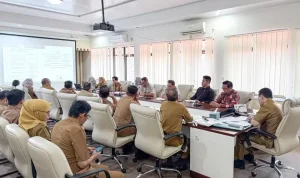 Suasana rapat koordinasi jajaran Pemkab Muba mengenai rencana pembentukan tim khusus penertiban HGU dan Amdal perusahaan Muba.
