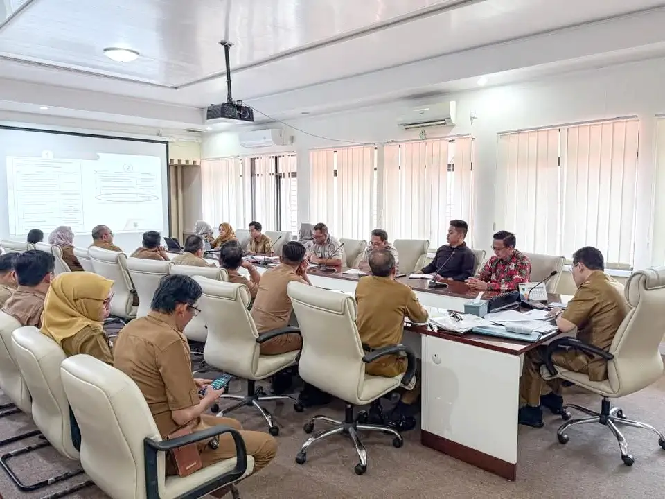Suasana rapat koordinasi jajaran Pemkab Muba mengenai rencana pembentukan tim khusus penertiban HGU dan Amdal perusahaan Muba.