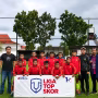 Foto bersama skuad dan jajaran pelatih SSB Palembang Soccer Skills (PSS) U12 sebelum memulai pertandingan.