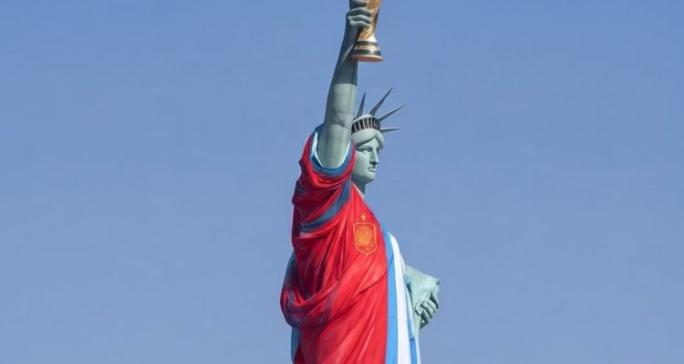 Ikon Kota New York, Patung Liberty, menjadi bagian dari perayaan final Piala Dunia 2026. Ikon Kota New York, Patung Liberty, menjadi bagian dari perayaan final Piala Dunia 2026.