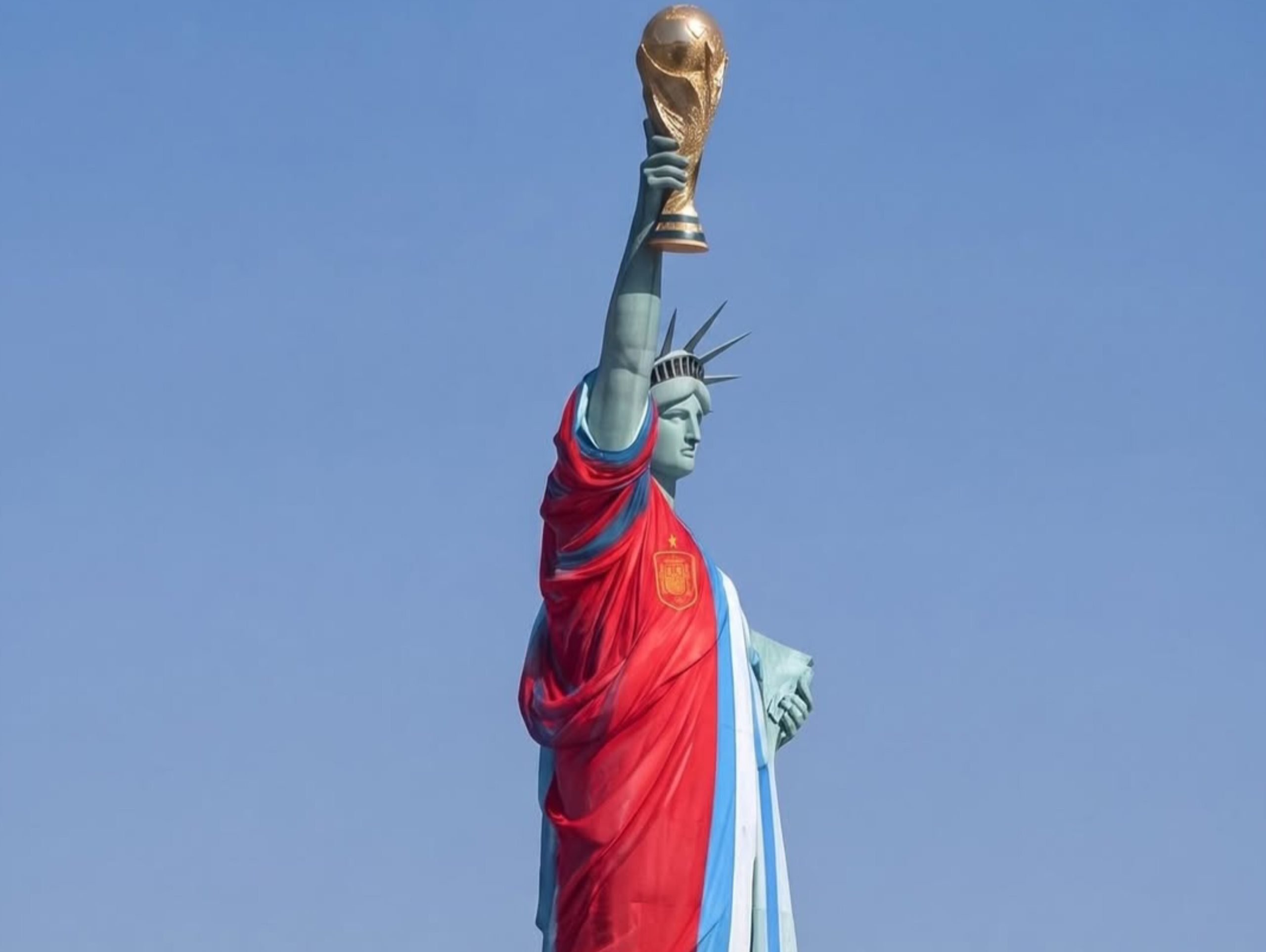 Ikon Kota New York, Patung Liberty, menjadi bagian dari perayaan final Piala Dunia 2026. Ikon Kota New York, Patung Liberty, menjadi bagian dari perayaan final Piala Dunia 2026.