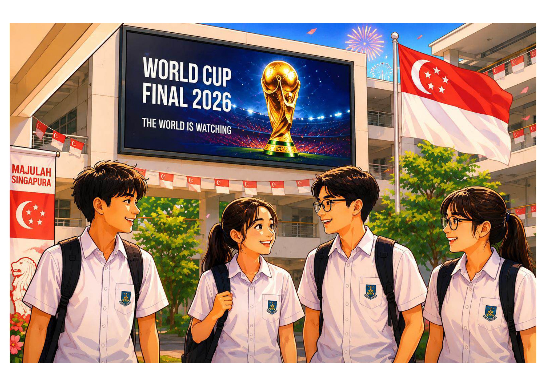 Ilustrasi : Sejumlah sekolah di Singapura memundurkan jam masuk pada 20 Juli 2026 agar siswa dapat beristirahat setelah menyaksikan final Piala Dunia antara Spanyol dan Argentina. Ilustrasi : Sejumlah sekolah di Singapura memundurkan jam masuk pada 20 Juli 2026 agar siswa dapat beristirahat setelah menyaksikan final Piala Dunia antara Spanyol dan Argentina.